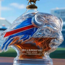 (Pony) New Bull Head Glass Wine Bottle Handicraft Glass Whiskey Bottle