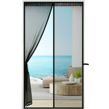 Magnetic Closure Reinforced Fiberglass Screen, Heavy Duty Pet and Kid Friendly Automatic Close, Easy Installation for Balcony Bedroom Kitchen Sliding