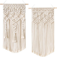 Tapiz Boho Chic, regalo memorable, 2 piezas de macramé de alta calidad para colgar en la pared, realza tu decoración con elegancia atemporal.