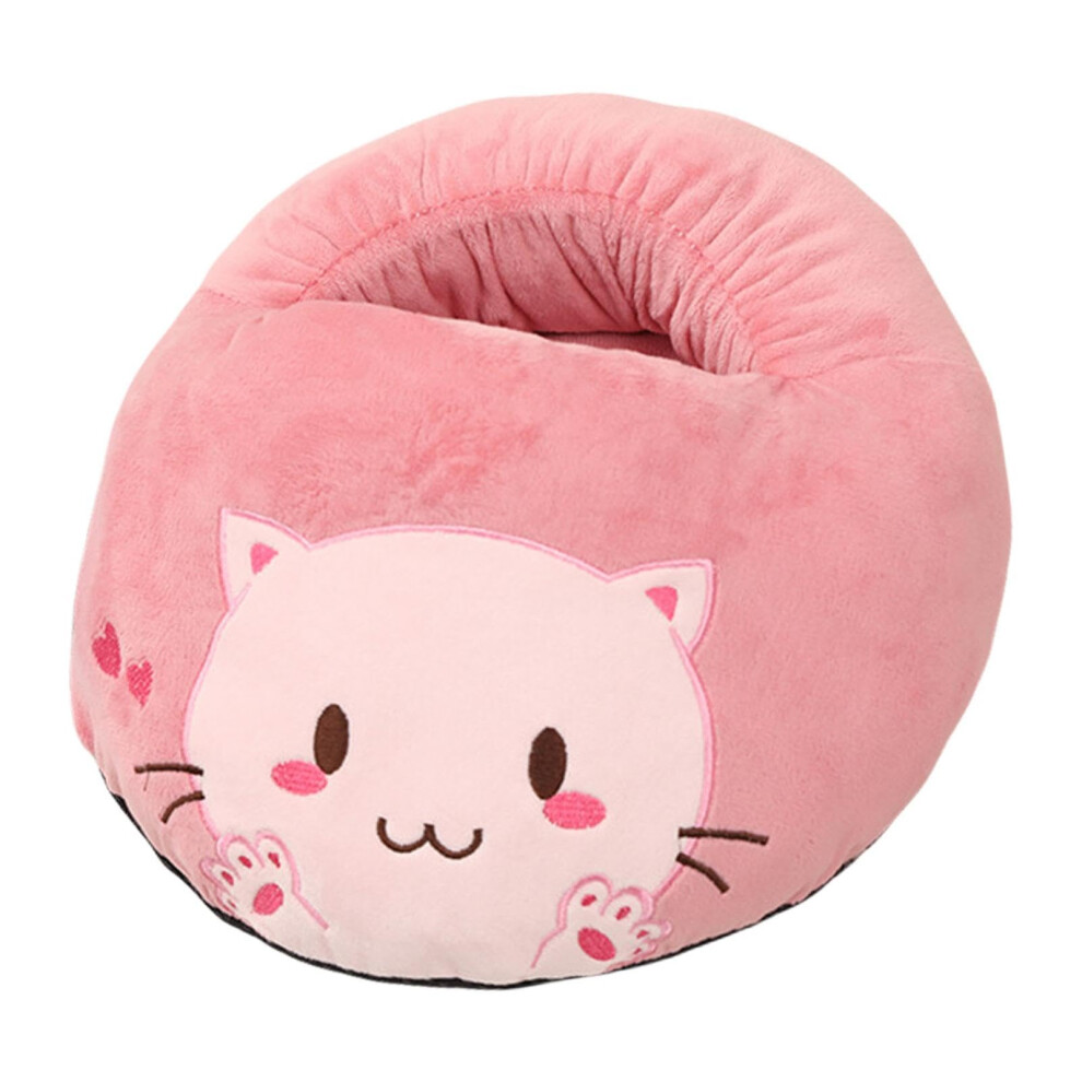 Electric Foot Warmer with FastHeating Cozy Cartoon Slippers and NonSlip Base for Home or Office Pink Cat