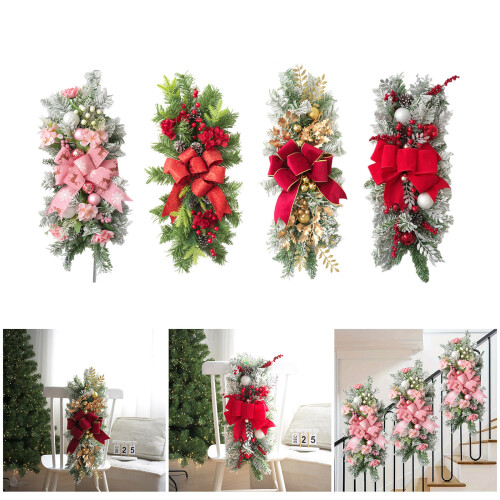 Artificial Hanging Plant Christmas Wreath-red wall hanging 2