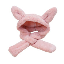 Cartoon Ear Plush Dog Hoodie Hat Warm Ear Covering Pet-Pink L
