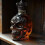 (Skull black crown) Skull Whiskey Bottle 1