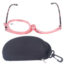 Flip Over Single Lens Makeup Glasses, 180 Degree Rotating Magnifying Reading Eyeglasses for Precise Cosmetic Application, Flip Up Lens Design with