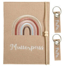 Mutterpasshülle aus Handgefertigtem Filz mit Fächern, Zur Aufbewahrung von Ultraschallbild, Impfpass, Versichertenkarte usw, Süßes Geschenk für
