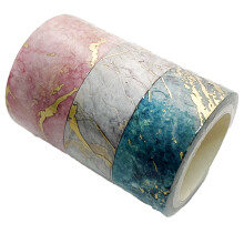 Dekorativ Washi-tape for kreative, livlige geometriske design med gullfolie for enkel dekorasjon og håndverk
