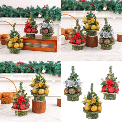 5pcs Holiday Pine Needle Christmas Decorative Tree for Home-Red 2