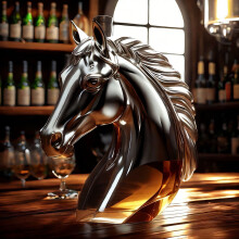 (Style 1;125ml, Style one) Innovative Horse Head Whiskey Bottle Soaked Wine Bottle High Borosilicate Silver Plated Whiskey Bottle