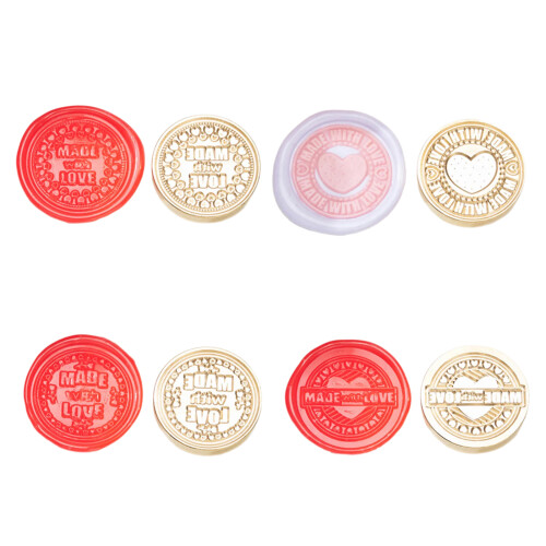 4Pcs Love Heart Stamp Head, Sealing Stamp Head-Combination one
