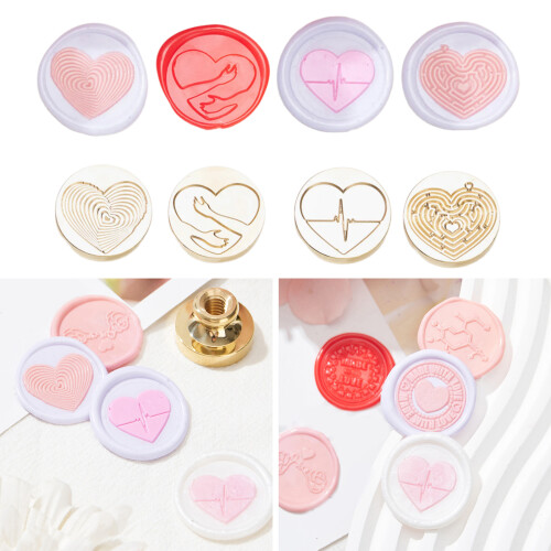 4Pcs Love Heart Stamp Head, Sealing Stamp Head-Combination one 2