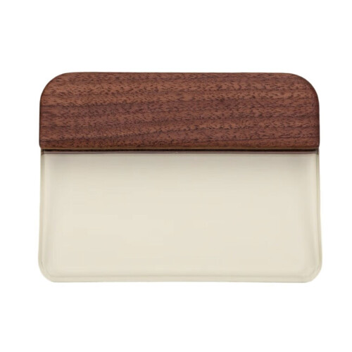 Glass Slicker for Burnishing Leather Glass Scraper with-walnut