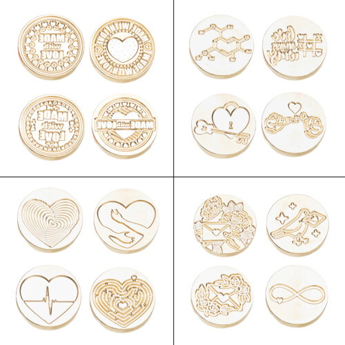 4Pcs Wedding Sealing Stamp Head for Wedding-Combination four 1