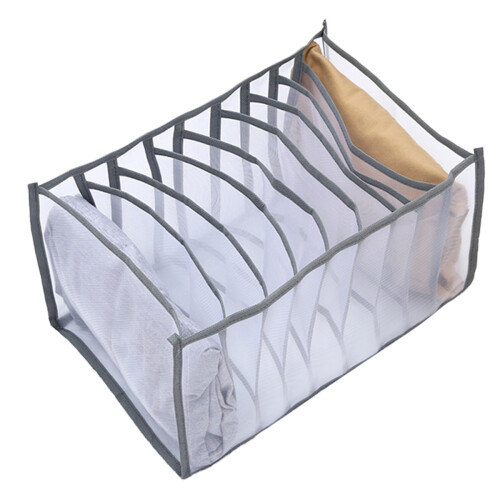 Drawer Storage Organizer, foldable Drawer Storage Mesh Compartment Box home Storage Artifact, Washable Wardrobe Clothes Organizer with Multiple Compar