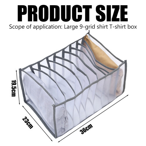 Drawer Storage Organizer, foldable Drawer Storage Mesh Compartment Box home Storage Artifact, Washable Wardrobe Clothes Organizer with Multiple Compar 1