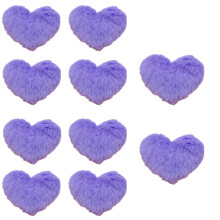 Appliques Crafts Plush Heart for Sticking on HairPins-Purple