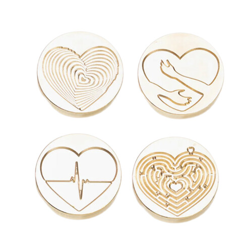 4Pcs Love Heart Seal Stamp for Embellishment-Combination three