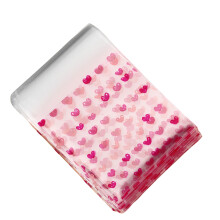 Portable Clear Love Print Packaging Bags for-pink heart 1