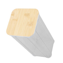 Suport pentru pâine cu capac etanș, design transparent, materiale alimentare din bambus, design contemporan, capac ușor accesibil pentru