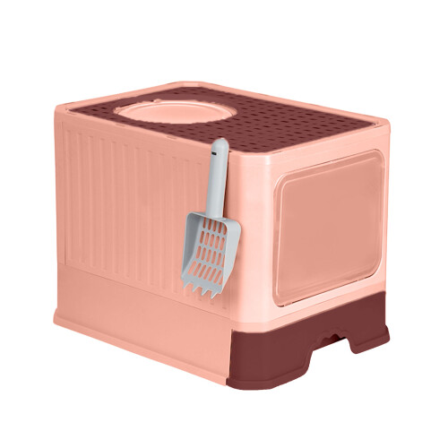 Cats Litter Pans for Older Cats Plastic Small Smooth-Pink