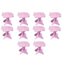 10pcs Stylish Cake Holders for Festival Party Dessert-Pink