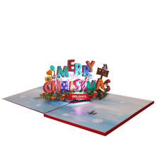 Beautiful 3D Christmas Card With Glowing-Colorful Christmas p