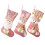 Spacious and Soft Pink Sequins Christmas Stocking for-Elk 2