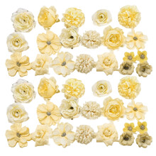 Set of 40 Artificial Flower for Wedding Bouquets-Champagne