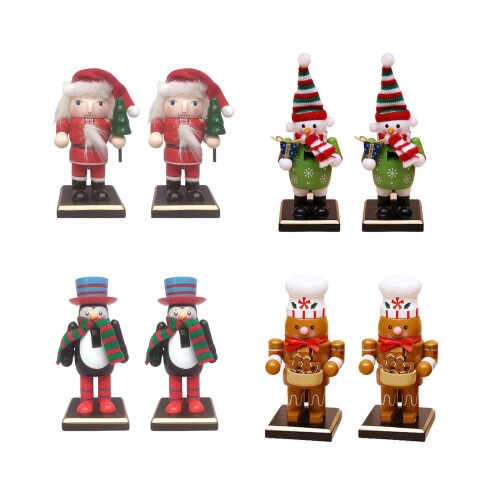 Durable Wood Nutcrackers Ornament Holiday Themed-cookie man 1