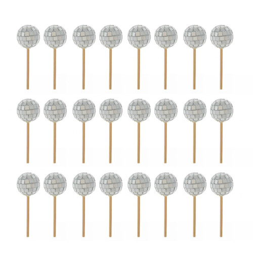 24Pcs Reflective Sphere Toppers for Cake Decoration Easy-2.8CM
