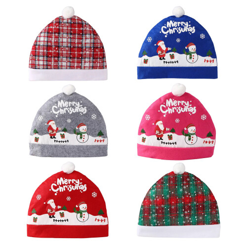 Multipurpose Lovely Christmas Hat Soft Warm Farbic-red white 1
