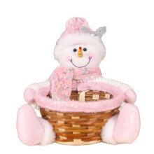 Stylish Candy Container Bamboos Christmas Baskets for-snowman