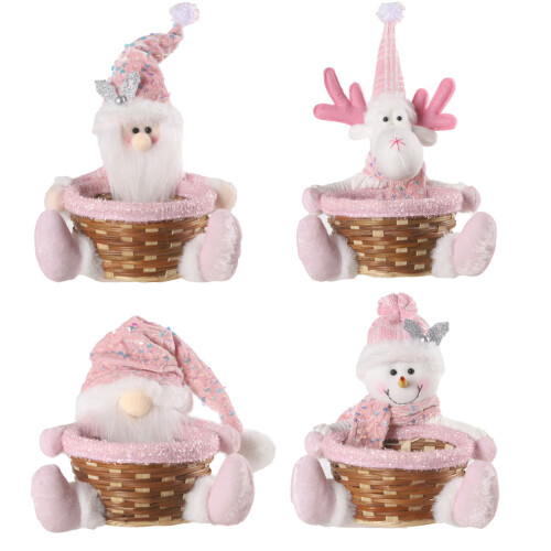 Stylish Candy Container Bamboos Christmas Baskets for-snowman 1