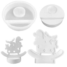 Christmas Molds Snowman Candle Holder Molds-mold with base