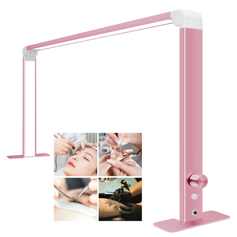 Pink Led Nail Desk Lamp 31.5 Inch With Stepless Dimming 4000K6500k For Beauty Lash Tattoo Crafts Rose