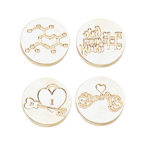 4Pcs Wedding Sealing Stamp for Scrapbooking,-Combination 2
