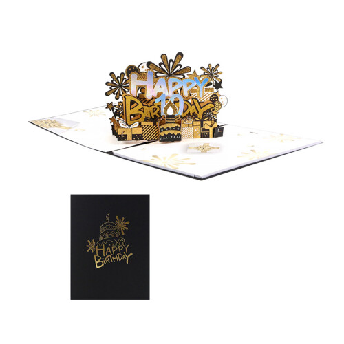 Creative Cake Birthday Card with LED Light and Music 3D Popup