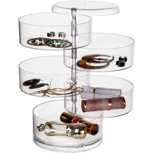 Design rotativ la 360 de grade pentru organizator de cosmetice și bijuterii, cadou rafinat pentru femei, cu suport pentru accesorii de păr din