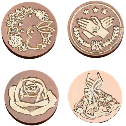 2Pcs Vintage Seal Stamp Head with Exquisite-01.02 combination 1