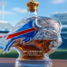 (Crown) New Bull Head Glass Wine Bottle Handicraft Glass Whiskey Bottle