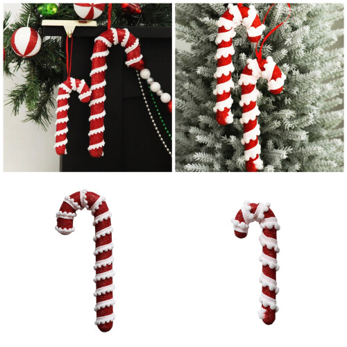 Assorted Color Foam Candy Cane Crutch Shape Hanging-small 2