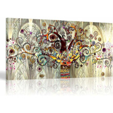 Lienzos con el Árbol de la Vida, Arte de pared enmarcado para la decoración del hogar, Lienzo moderno y colorido con acabado tipo galería,