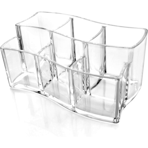 Multipurpose Cosmetic Brushes Storage, Easy Clean Makeup Container, Crystal Clear Acrylic Organizer for Space Saving Vanity Solution 1
