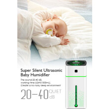 2-In-1 Bedside Lamp And Ultrasonic Air Humidifier, Quiet Whisper Design, Battery Operated Mini Humidifier For Yoga Rooms, Spas, Bedrooms, Offices,