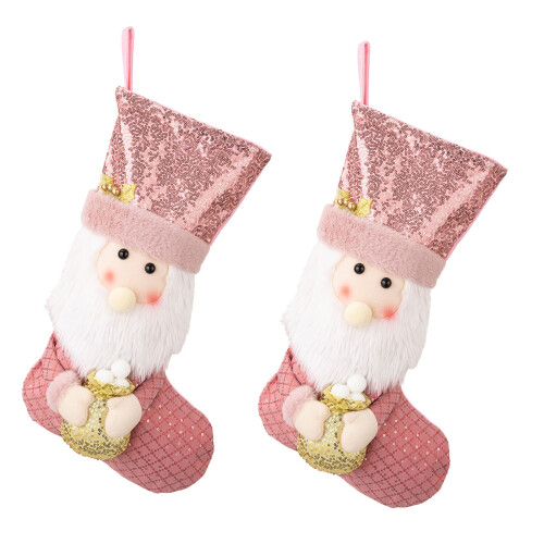 Pink Sparkles Christmas Stocking High Quality Pink-elder