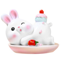 Cartoon Cream Cake Animal Miniature Sculpture Resins- rabbit