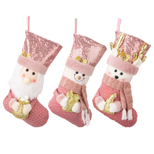 Pink Sparkles Christmas Stocking High Quality Pink-elder 1