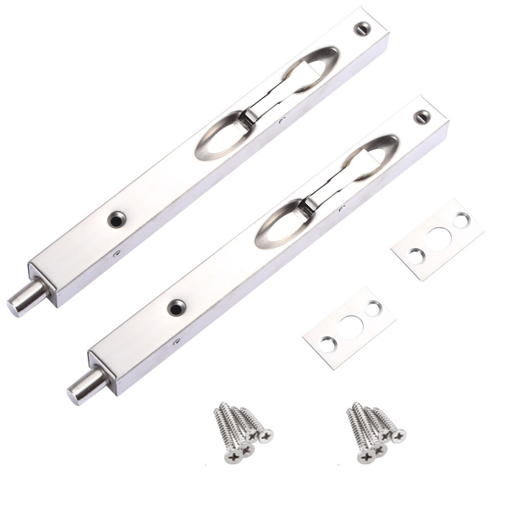 Stainless Steel Flush Bolt For Wood Doors, Flush Bolt Latch With Rust And Corrosion Resistant Finish, Concealed Security Door Locks Easy To Install Fo 9554910113073