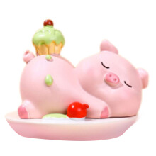 Carton Animal Cream Cake Resins Miniature Figurine-piggy