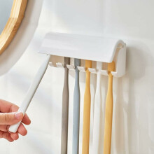 Accessoire de soins dentaires de luxe, porte-brosse à dents mural avec distributeur automatique de dentifrice, plastique poli pour une utilisation