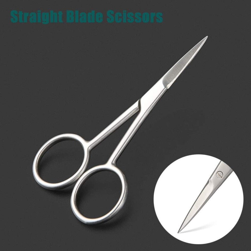 Precision Scissors, Straight Slim Blade, Surgical Grade Stainless Steel Sterile Manicure Scissors For Professional Grooming And Eyebrow Trimming,